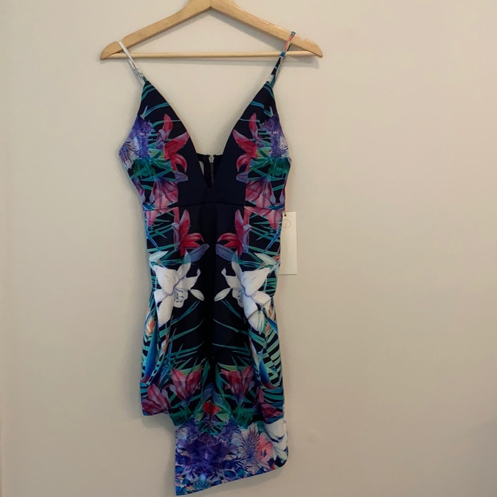 Plunging assymetrical dress